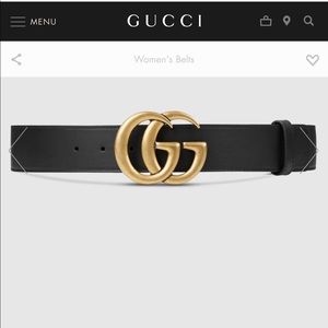 Black leather Gucci belt